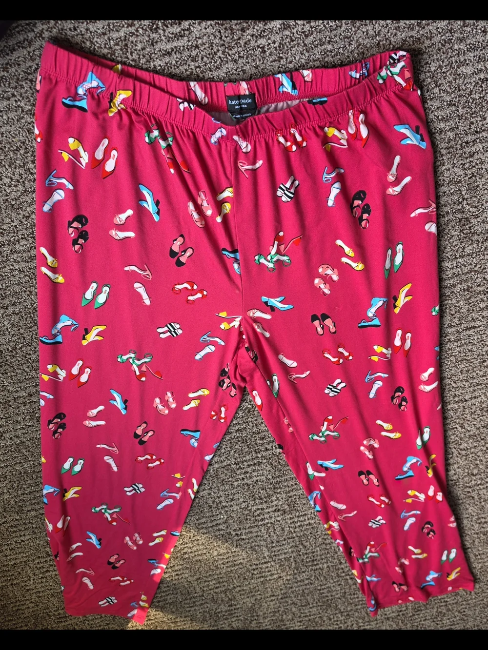 kate spade Bright Pink Shoe-Print Pajama Set